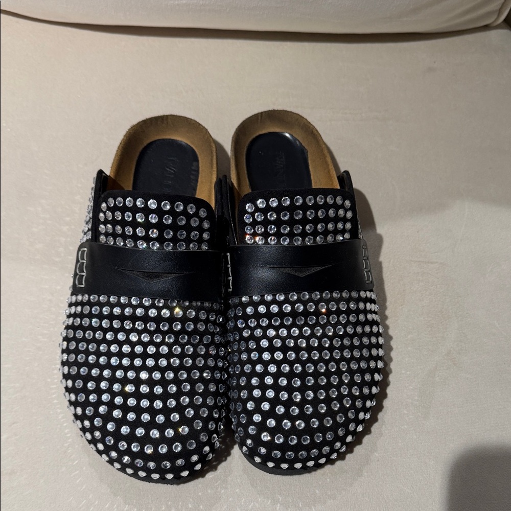 Black Studded Slip-On Loafers
